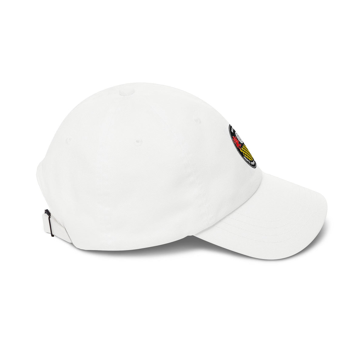 Racing Club Dad Cap — Vintage Checkered Crest Embroidered Baseball Hat